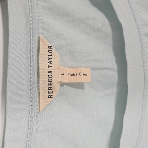 {Rebecca Taykor} NWT Ruffled Sleeve Light Blue Top - Large - Picture 8 of 12